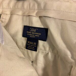 BROOKS BROTHERS 346 Advantage Chino Elliot 100% Cotton Pant Pleated Cuffed 38x30